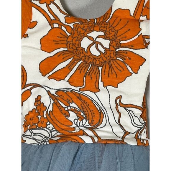 Wraredoll Dress 6M Orange Floral Pull On Tutu Boho Ballerina Hippie Indie Girly - Picture 3 of 9